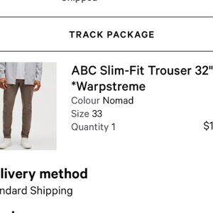 Lululemon ABC Slim-Fit Trouser 32" *Warpstreme, (Waist 33) Brown / Nomad